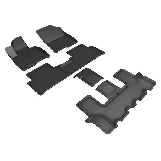 3D MAXpider KAGU Floor Mat- Black R1 R2 R3 | 22-23 Kia Sorento 6-Seats (L1KA07401509)