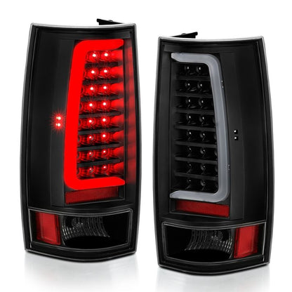 ANZO LED Tail Light Assembly w/ Plank Style Design, Clear Lens, Black Housing, Pair | Chevy Tahoe (07-14) (311321)