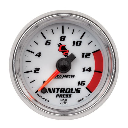AutoMeter C2 2in 0-1600 PSI Full Sweep Electronic Nitrous Gauge (7174)
