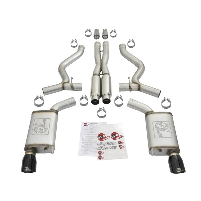 aFe MACH Force-Xp 304 Stainless Steel Cat-Back Exhaust w/ Resonator Black Tip (49-33087-B)