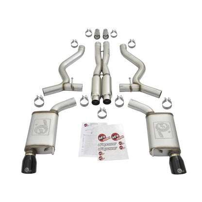 aFe MACH Force-Xp 304 Stainless Steel Cat-Back Exhaust w/ Resonator Black Tip (49-33087-B)