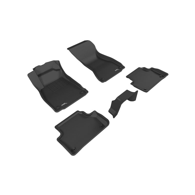 3D MAXpider KAGU 1st & 2nd Row Floormats - Black | 2017-2019 Audi A4/S4/A5 Sportback/S5 Sportback (L1AD04201509)