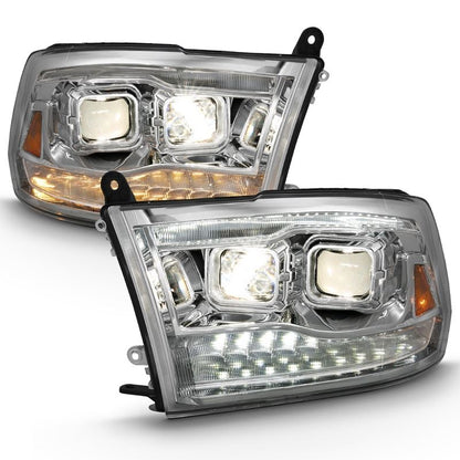 ANZO Projector Headlight Set Switchback Black w/ Amber | Dodge Ram 1500 (09-18) (111441)
