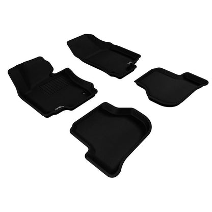 3D MAXpider KAGU 1st & 2nd Row Floormats - Black | 2005-2010 Volkswagen Jetta (L1VW00801509)