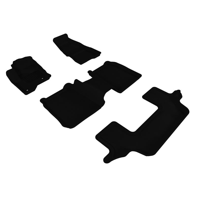 3D MAXpider KAGU 1st & 2nd & 3rd Row Floormats - Black | 2009-2019 Ford Flex (L1FR02101509)