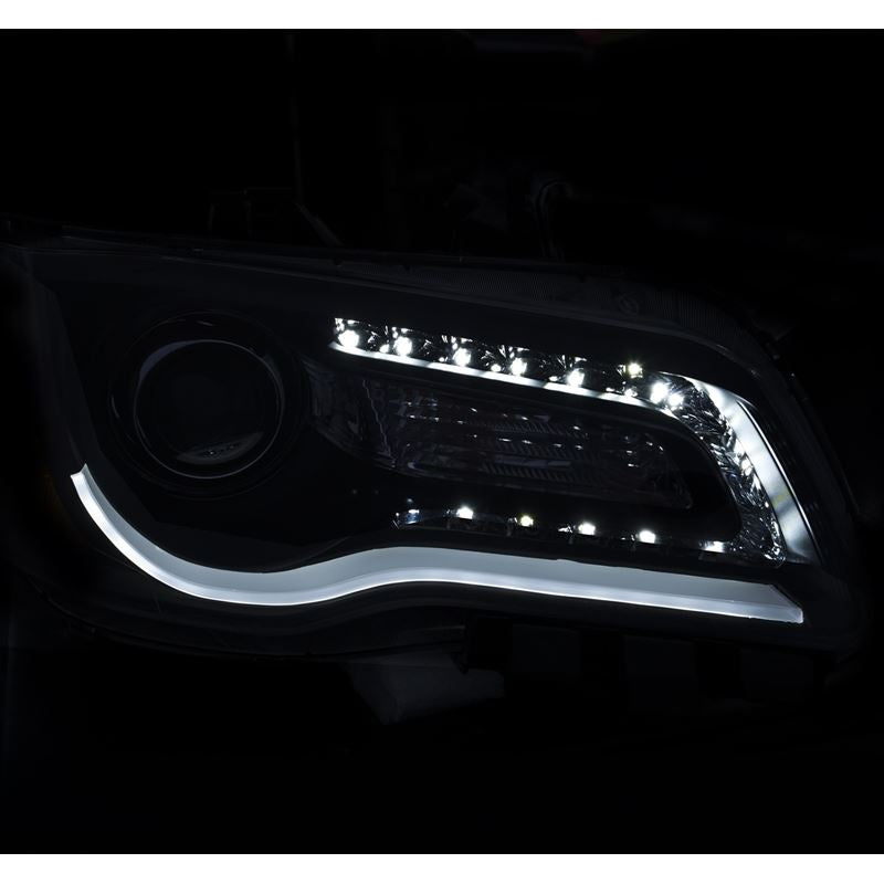 ANZO Projector Headlight Set w/ Plank Style Design Chrome | Chrysler 300 (11-14) (121494)