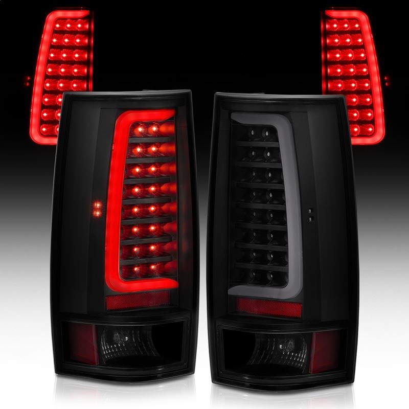 ANZO LED Tail Light Assembly w/ Smoke Lens Black Housing Plank Style Pair | Chevy Tahoe (07-14) (311322)