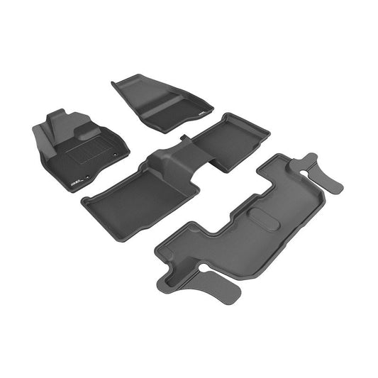 3D MAXpider KAGU 1st & 2nd & 3rd Row Floormats - Black | 2015-2016 Ford Explorer (L1FR09201509)