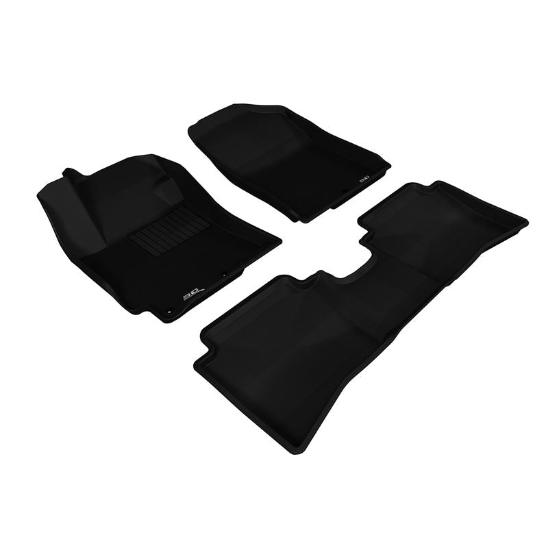 3D MAXpider KAGU 1st & 2nd Row Floormats - Black | 2012-2017 Hyundai Accent (L1HY02201509)