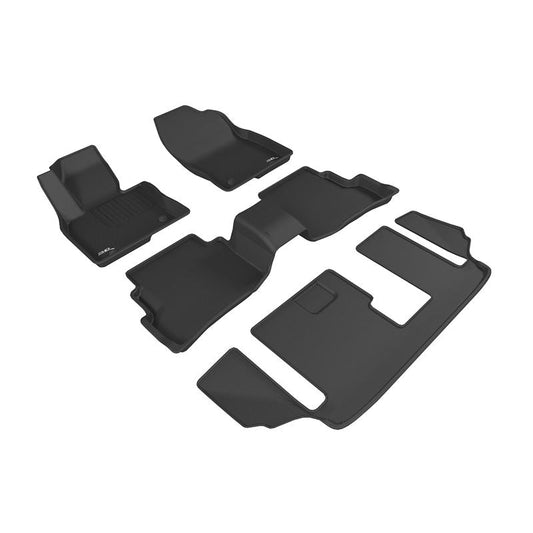 3D MAXpider KAGU 1st & 2nd & 3rd Row Floormats - Black | 2016-2019 Mazda CX-9 (L1MZ05701509)