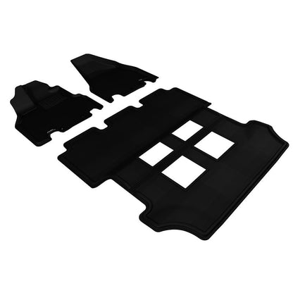 3D MAXpider KAGU 1st & 2nd Row Floormats - Black | 2011-2017 Honda Odyssey EX (L1HD03801509)