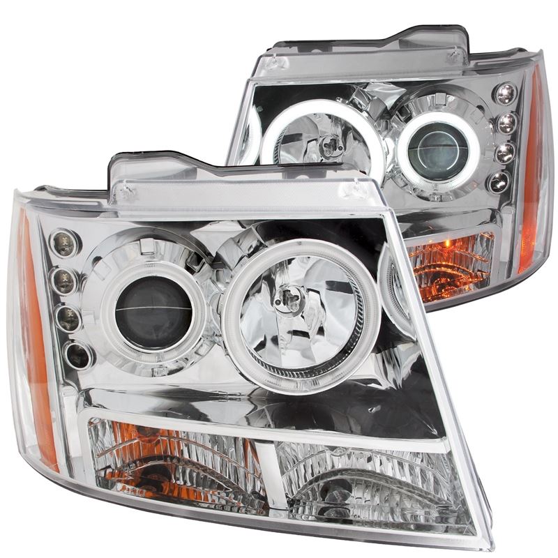 ANZO Projector Headlight Set w/ Halo Chrome | Chevrolet Avalanche (07-13) (111108)