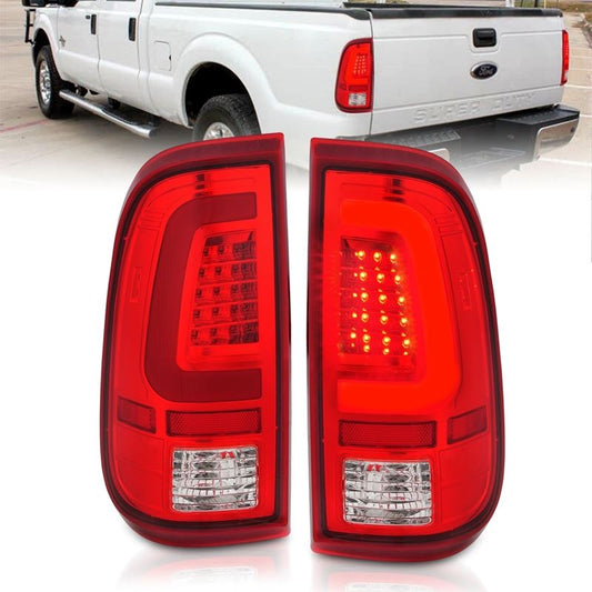ANZO USA Tail Light Assembly, LED, Red/Clear Lens, Chrome Housing, Pair, (311358)