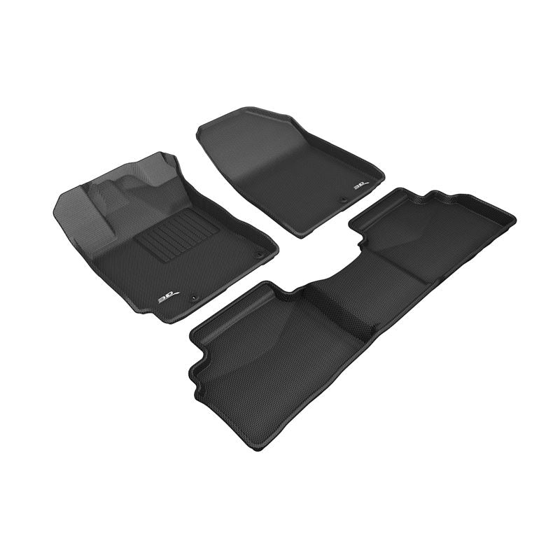 3D MAXpider KAGU 1st & 2nd Row Floormats - Black | 2019-2020 Kia Forte (L1KA04701509)