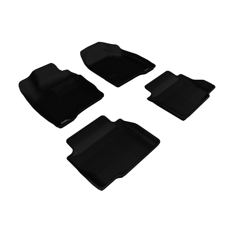 3D MAXpider KAGU 1st & 2nd Row Floormats - Black | 2006-2013 Chevrolet Impala/Impala Limited (L1CH04301509)
