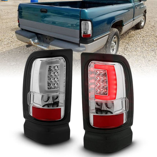 ANZO USA Tail Light Assembly, LED, Clear Lens, Chrome Housing, Pair, (311341)