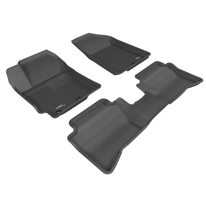 3D MAXpider KAGU 1st & 2nd Row Floormats - Black | 2012-2013 Kia Rio/Rio5 (L1KA01401509)