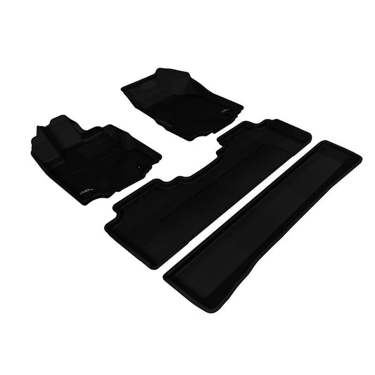 3D MAXpider KAGU 1st & 2nd Row Floormats - Black | 2006-2014 Honda Ridgeline (L1HD03901509)