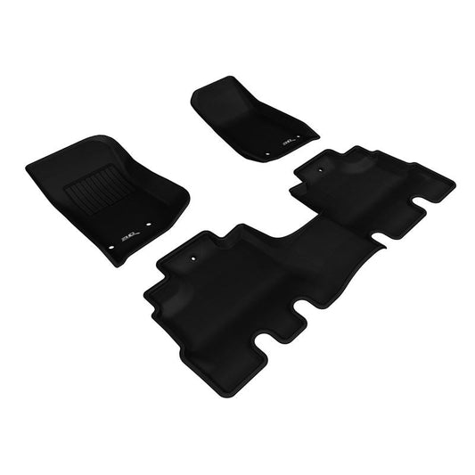 3D MAXpider KAGU 1st & 2nd Row Floormats - Black | 2014-2018 Jeep Wrangler JK Unlimited (L1JP01101509)