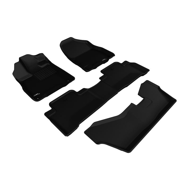3D MAXpider KAGU 1st & 2nd & 3rd Row Floormats - Black | 2014-2020 Acura MDX (L1AC00601509)