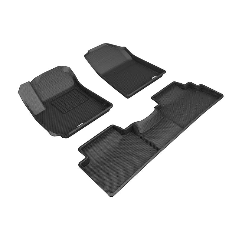 3D MAXpider KAGU 1st & 2nd Row Floormats - Black | 2020 Kia Soul (L1KA05001509)