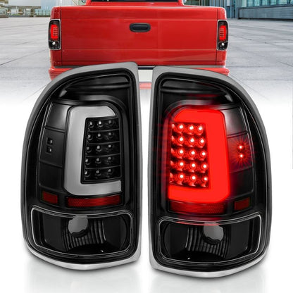 ANZO LED Tail Light Assembly Black Housing Clear Lens Pair | Dodge Dakota (97-04) (311347)