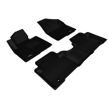 3D MAXpider KAGU 1st & 2nd Row Floormats - Black | 2013-2018 Hyundai Santa Fe Sport (L1HY01701509)