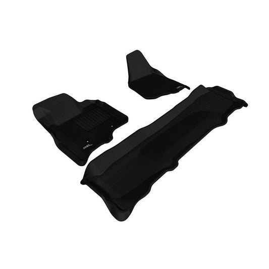3D MAXpider KAGU 1st & 2nd Row Floormats - Black | 2011-2012 Ford F-250/350/450 Supercrew (L1FR07001509)