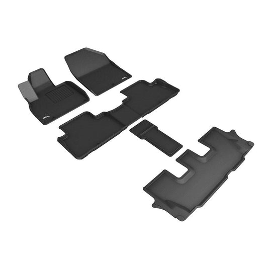3D MAXpider KAGU 1st & 2nd & 3rd Row Floormats - Black | 2020 Kia Telluride (L1KA05101509)