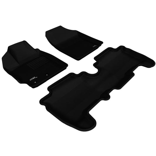 3D MAXpider KAGU 1st & 2nd Row Floormats - Black | 2007-2011 Toyota Yaris Hatchback (L1TY02401509)