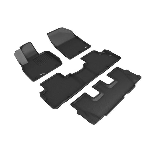 3D MAXpider KAGU 1st & 2nd & 3rd Row Floormats - Black | 2020 Hyundai Palisade (L1HY10001509)