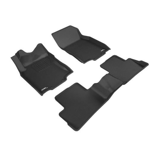 3D MAXpider KAGU 1st & 2nd Row Floormats - Black | 2017-2019 Nissan Rogue Sport (L1NS10501509)