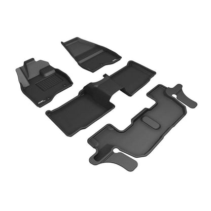 3D MAXpider KAGU 1st & 2nd & 3rd Row Floormats - Black | 2017-2019 Ford Explorer (L1FR11201509)