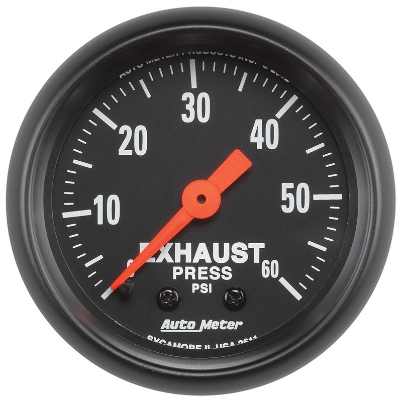 AutoMeter Z Series 52mm 0-60 PSI Mechanical Exhaust Gas Pressure Gauge (2611)