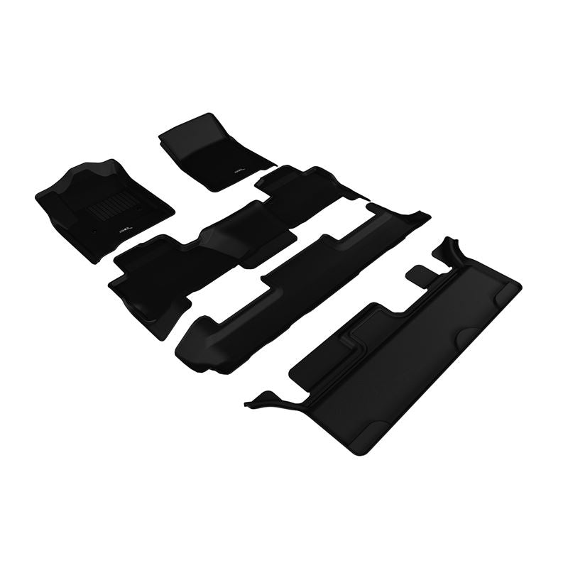 3D MAXpider KAGU 1st & 2nd & 3rd Row Floormats - Black | 2015-2020 GMC Yukon (L1GM01401509)
