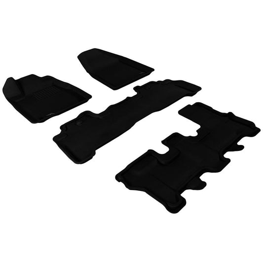 3D MAXpider KAGU 1st & 2nd & 3rd Row Floormats - Black | 2007-2013 Acura MDX (L1AC00001509)