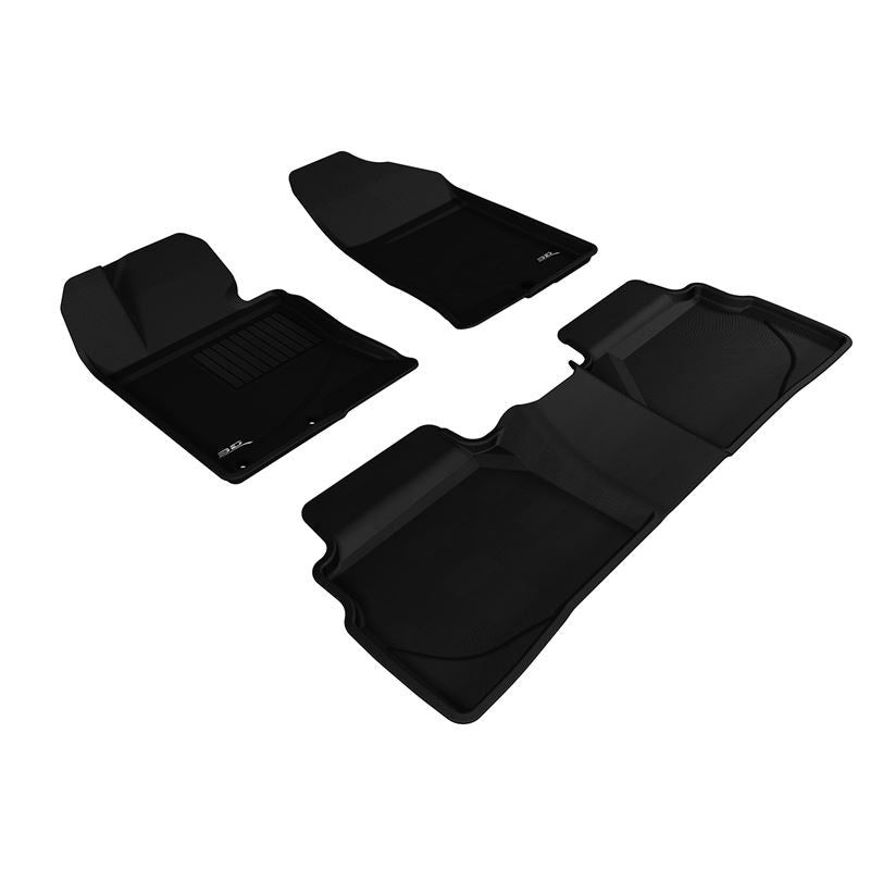3D MAXpider KAGU 1st & 2nd Row Floormats - Black | 2011-2014 Hyundai Sonata/2015 Sonata Hybrid (L1HY03801509)