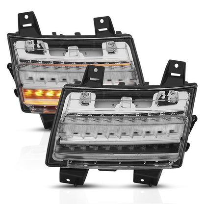 ANZO Side Marker Light Assembly LED Chrome Clear w/ Sequential Signal | Jeep Wrangler JL (18-19) (511082)