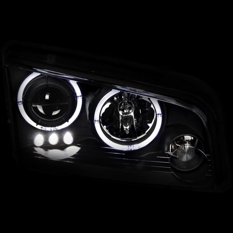 ANZO Projector Headlight Set w/ Halo Black | Dodge Charger (06-10) (121381)