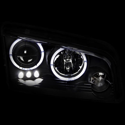 ANZO Projector Headlight Set w/ Halo Black | Dodge Charger (06-10) (121381)