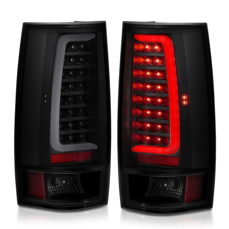 ANZO LED Tail Light Assembly w/ Smoke Lens Black Housing Plank Style Pair | Chevy Tahoe (07-14) (311322)