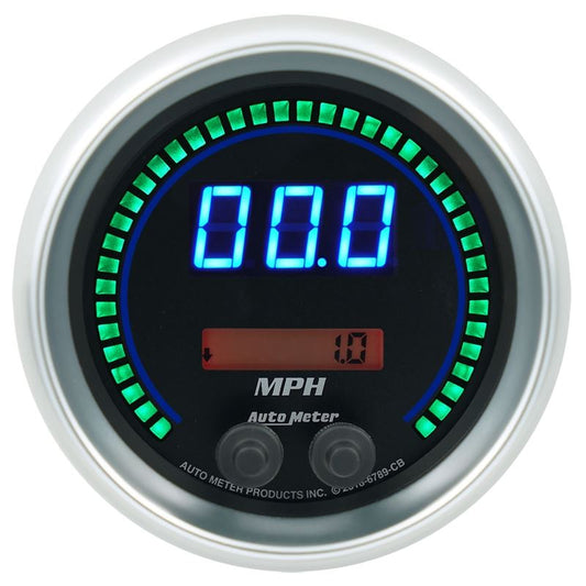 AutoMeter 85.7mm Black Switchable 260 MPH / 260 KM/H Speedometer Cobalt Elite Digital Gauge (6789-CB)