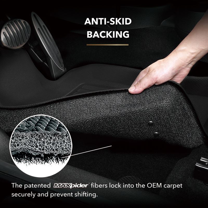 3D MAXpider KAGU 1st & 2nd Row Floormats - Black | 2009-2015 Nissan Titan Crew Cab (L1NS06301509)