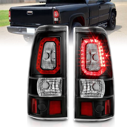 ANZO LED Tail Light Assembly Black Housing w/ Clear Lens Pair | Chevy Silverado 1500 (03-06) (311327)