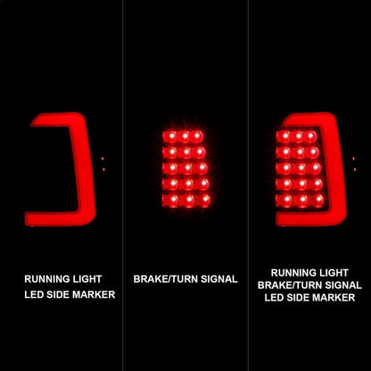 ANZO USA Tail Light Assembly, LED, Smoke Lens, Black Housing, Pair, (311348)