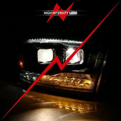 ANZO USA Projector Headlight Set w/Switchback Chrome w/Amber Pair (111442)