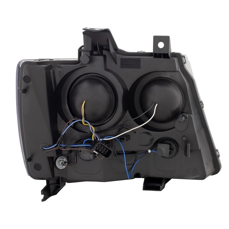 ANZO USA Projector Headlights w/ Plank Style Switchback Black w/ Amber | Chevy Tahoe (07-14) (111402)