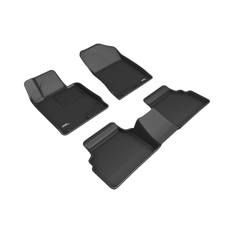 3D MAXpider KAGU 1st & 2nd Row Floormats - Black | 2021+ Kia K5 FWD (L1KA05901509)