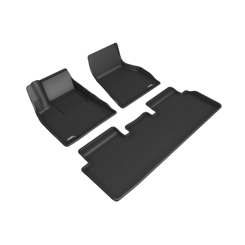 3D MAXpider KAGU 1st/2nd Row Floormat - Black | 20-21 Tesla Model S (L1TL02001509)