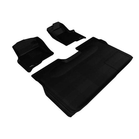 3D MAXpider KAGU 1st & 2nd Row Floormats - Black | 2009-2010 Ford F-150 Supercrew (L1FR06701509)